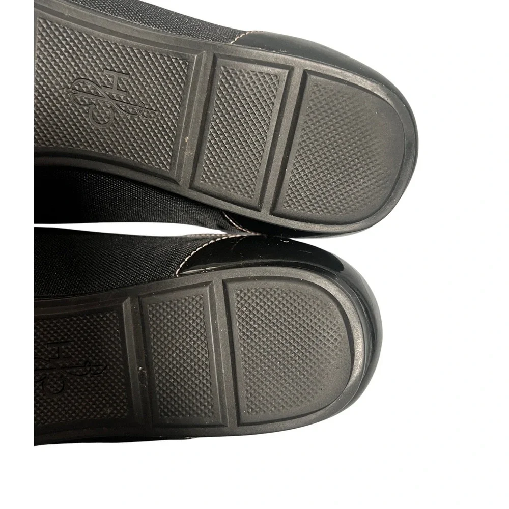 Cole Haan Nike Air Women's Size 10B Black Canvas Patent Leather‎ Lace Up Shoes